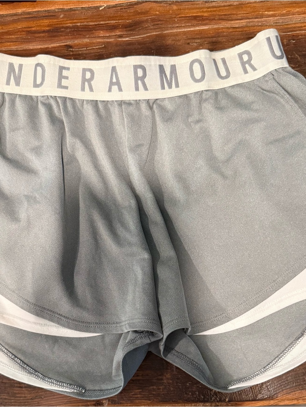 Under Armour Gray Women's Athletic Shorts with White Trim